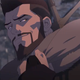 Theo James' animated Vesemir cracks a smile at someone in a screenshot from Netflix's anime prequel, The Witcher: Nightmare of the Wolf.